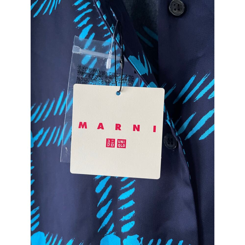 NEW Marni Uniqlo Collaboration Oversized Open Collar Shirt Size Large - Picture 5 of 7